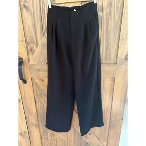 Gap Easy Trouser Black Wide Leg Pleated Pants Womens Size 2